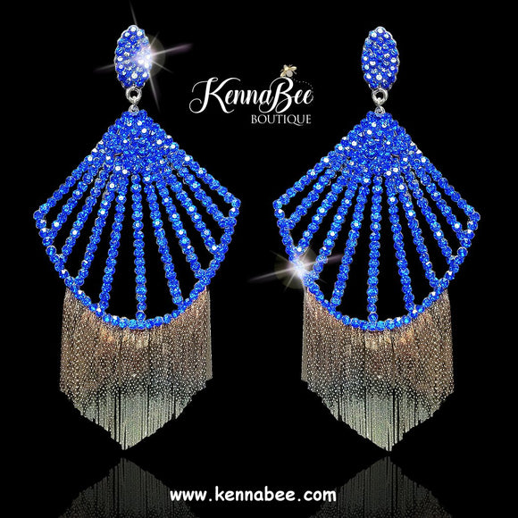 Sapphire Shells with Silver Fringe