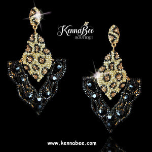 Leopard/Black Autumn Hinged Pointed Earrings