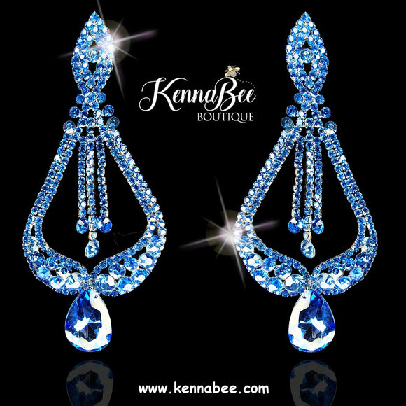 Jumbo Blue Drop Earrings