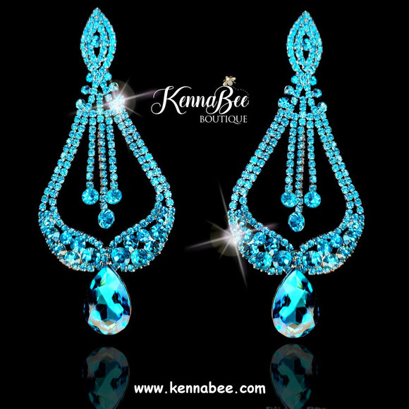 Jumbo Aqua Drop Earrings