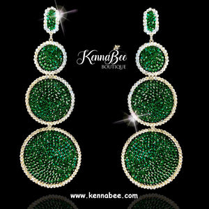 Emerald Large 3 Circles with Crystal Outline