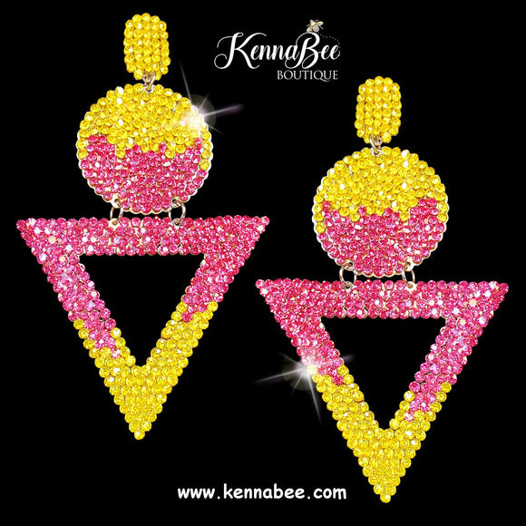 Citrine/Fuchsia Ombre Circle Triangles