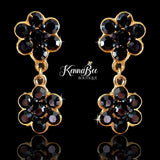 Black Double Flower Dangles