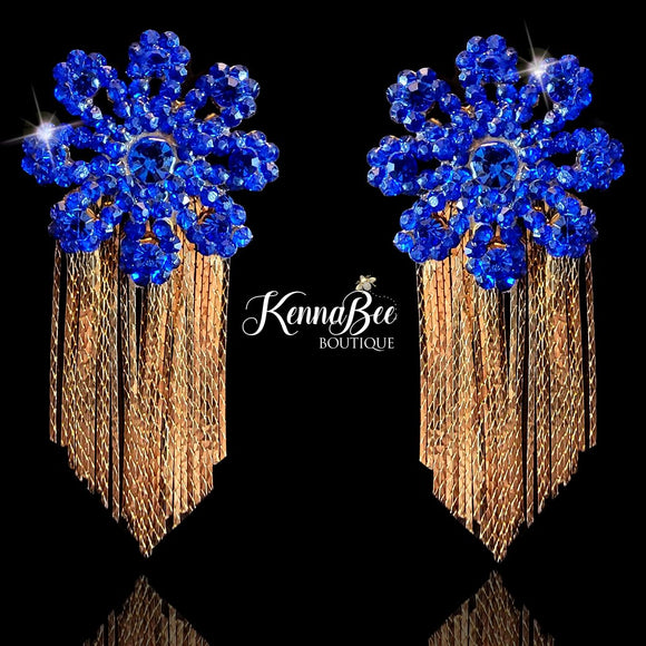 Sapphire Flower with Fringe