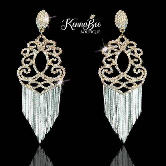 Crystal Filigree with Silver Fringe