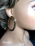 Black and Gold Glitter Hoops