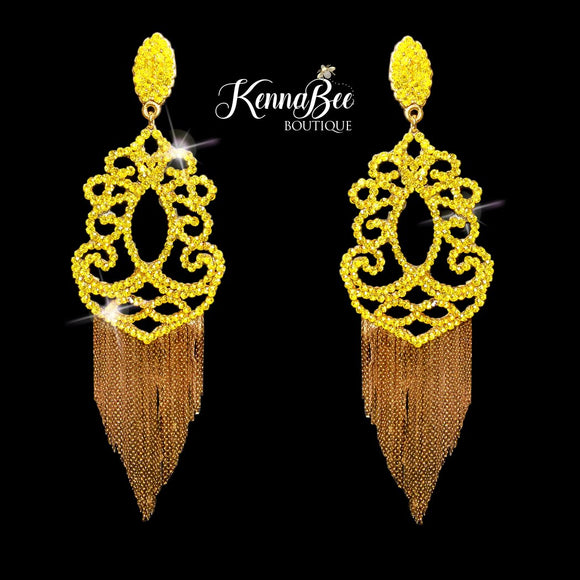 Citrine Filigree with Gold Fringe