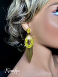 Citrine Drops with Gold Fringe