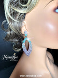 Aquamarine/AB/Violet Ombre Marquis with Silver Metal