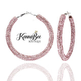 Colored Light Pink Rhinestone Hoops 2.1